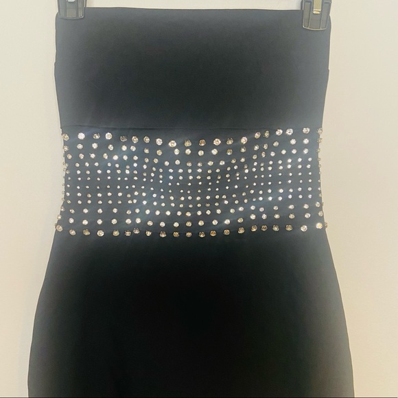 NBD RARE Shoshana Black Mini Dress with Crystal Embellished Waist - Picture 4 of 9